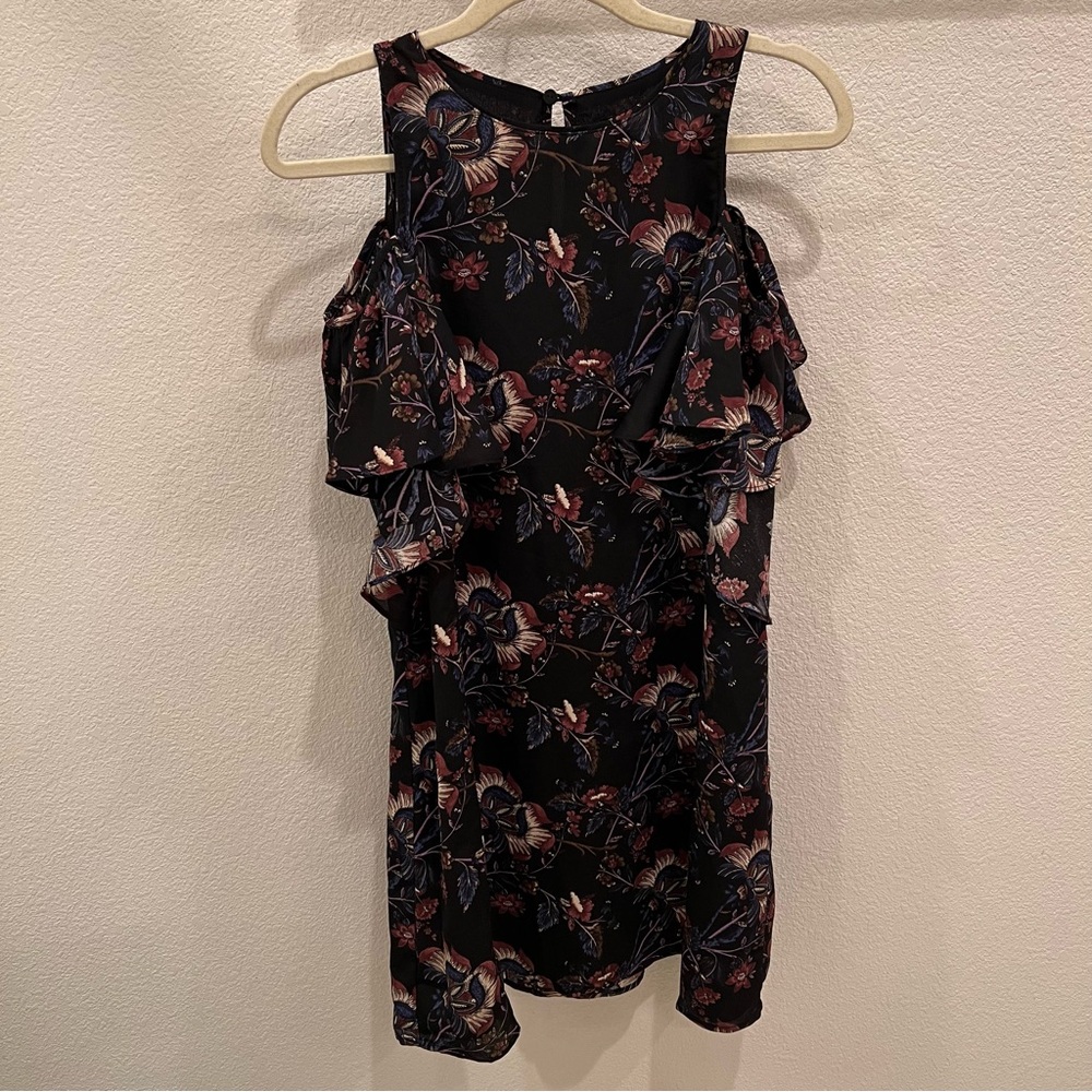 💗FREE PRESS Floral Print Cold Shoulder Mini Dress
